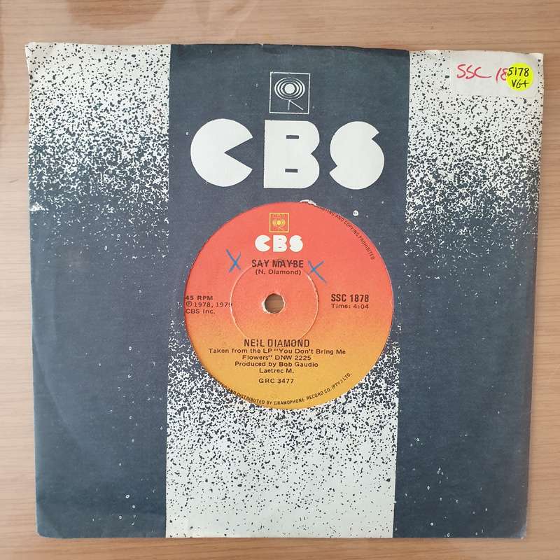 Neil Diamond  Say Maybe -  Vinyl 7" Record - Very-Good+ Quality (VG+) (verygoodplus)