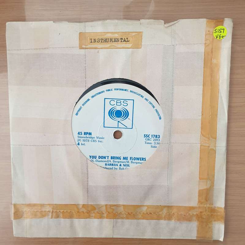 Barbra Streisand & Neil Diamond  You Don't Bring Me Flowers (Rhodesia) -  Vinyl 7" Record - Ve...