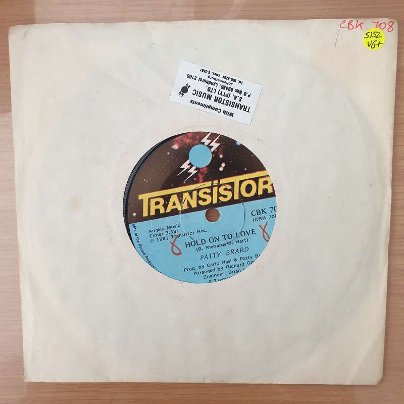 Patty Brard  Hold On To Love -  Vinyl 7" Record - Very-Good+ Quality (VG+) (verygoodplus)
