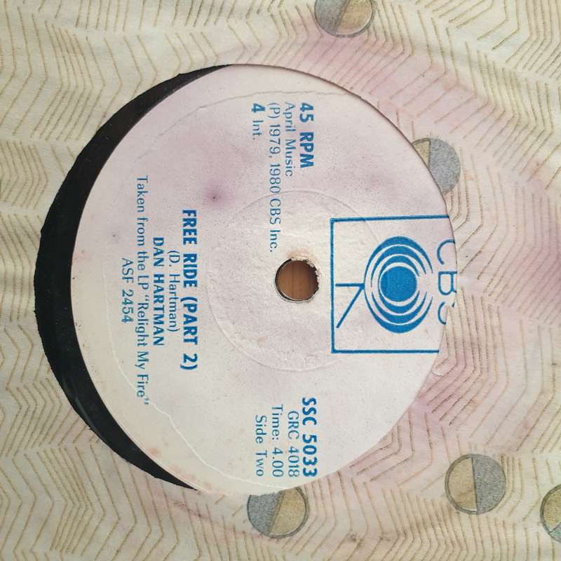 Dan Hartman  Free Ride (Rhodesia) -  Vinyl 7" Record - Very-Good+ Quality (VG+) (verygoodplus)