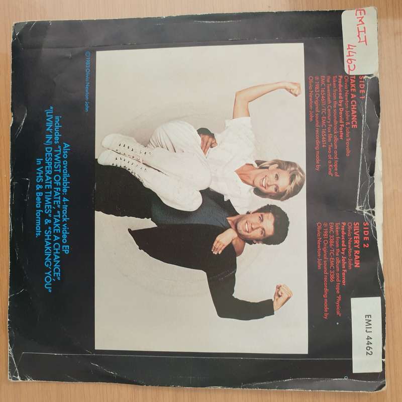 John Travolta & Olivia Newton-John  Take A Chance -  Vinyl 7" Record - Very-Good+ Quality (VG+...
