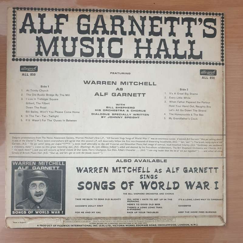 Warren Mitchell  Alf Garnett's Music Hall - Vinyl LP Record - Very-Good+ Quality (VG+) (verygo...