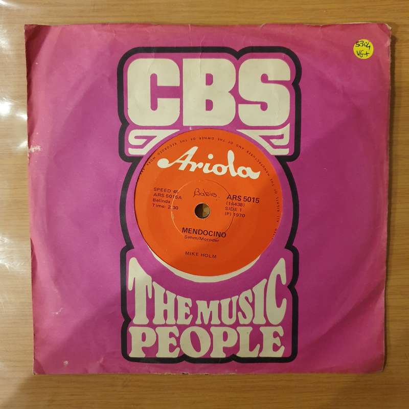 Mike Holm  Mendocino - Vinyl 7" Record - Very-Good+ Quality (VG+) (verygoodplus)