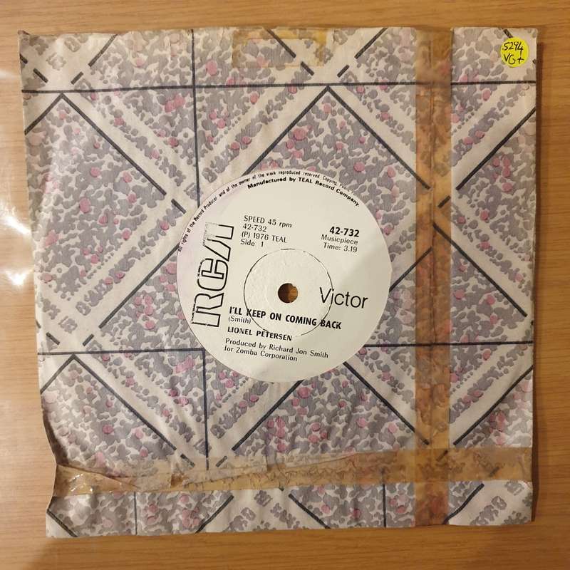 Lionel Petersen   I'll Keep On Coming Back / Be True (Rhodesia) - Vinyl 7" Record - Very-Good+...