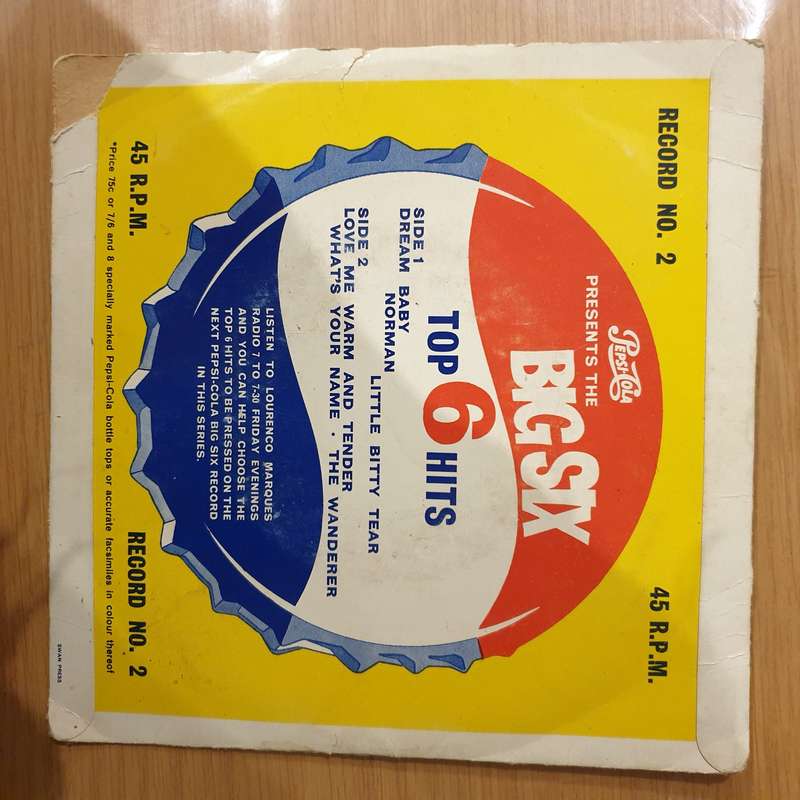 Pepsi-Cola Presents The Big Six - Top 6 Hits Record, No. 1 - Vinyl 7" Record - Very-Good+ Quality...