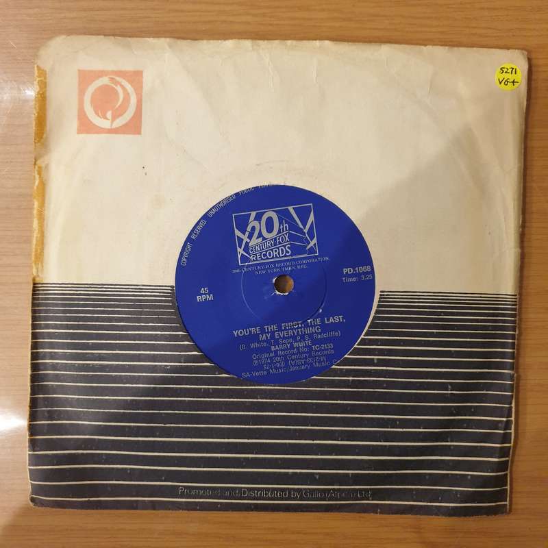 Barry White  You're The First, The Last, My Everything - Vinyl 7" Record - Very-Good+ Quality ...