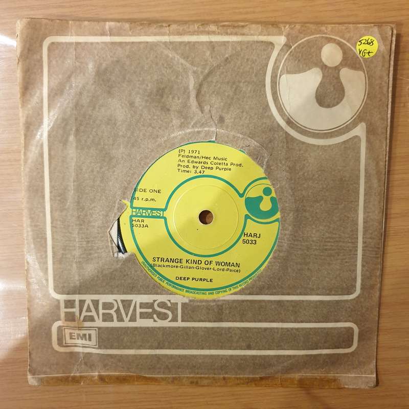 Deep Purple  Strange Kind Of Woman - Vinyl 7" Record - Very-Good+ Quality (VG+) (verygoodplus)
