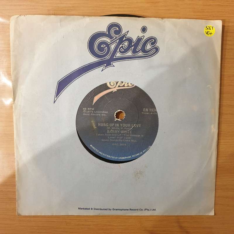 Barry White - Hung Up In Your Love  - Vinyl 7" Record - Very-Good+ Quality (VG+) (verygoodplus)