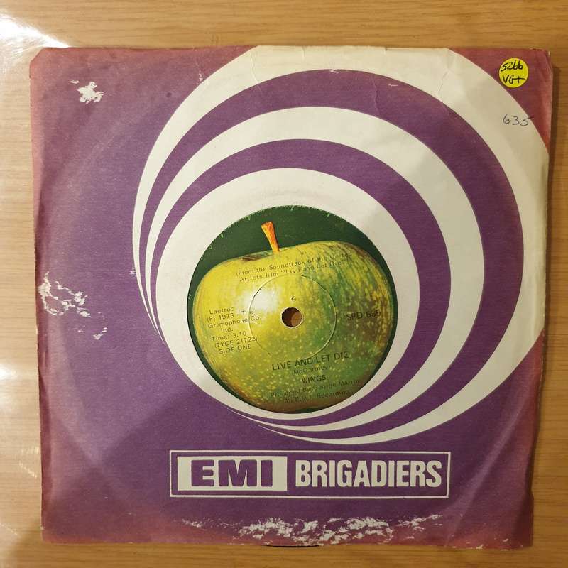Wings  Live And Let Die - Vinyl 7" Record - Very-Good+ Quality (VG+) (verygoodplus)