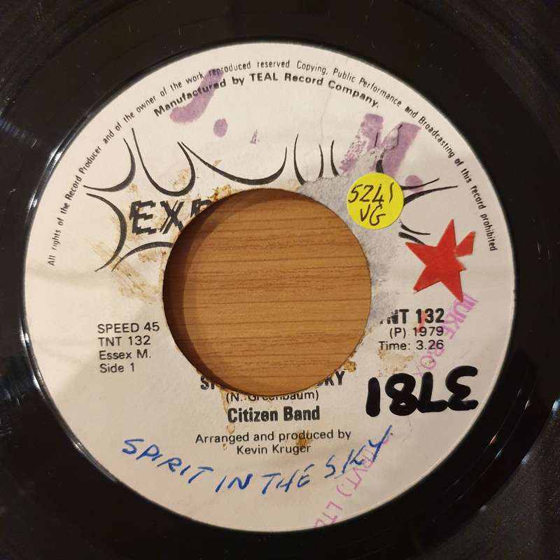 Citizen Band  Spirit In The Sky - Vinyl 7" Record - Very-Good Quality (VG) (vgood)