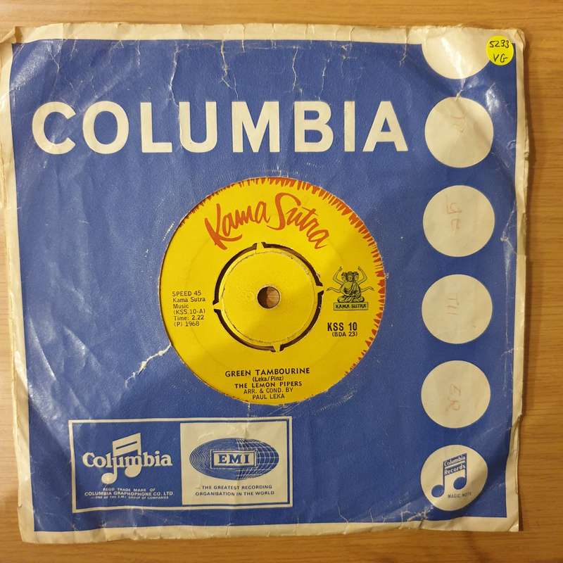 The Lemon Pipers  Green Tambourine - Vinyl 7" Record - Very-Good Quality (VG) (vgood)