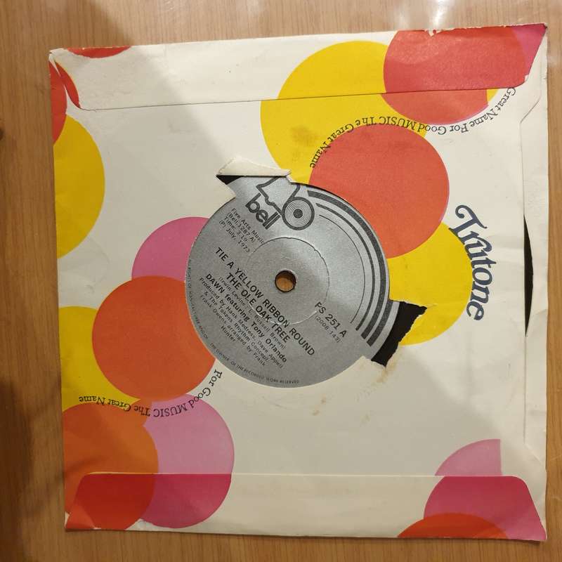Dawn Featuring Tony Orlando  Tie A Yellow Ribbon Round The Ole Oak Tree -  Vinyl 7" Record - V...