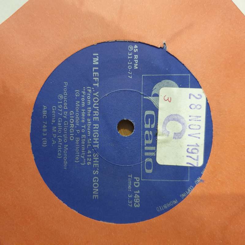 Giorgio  From Here To Eternity -  Vinyl 7" Record - Very-Good+ Quality (VG+) (verygoodplus)