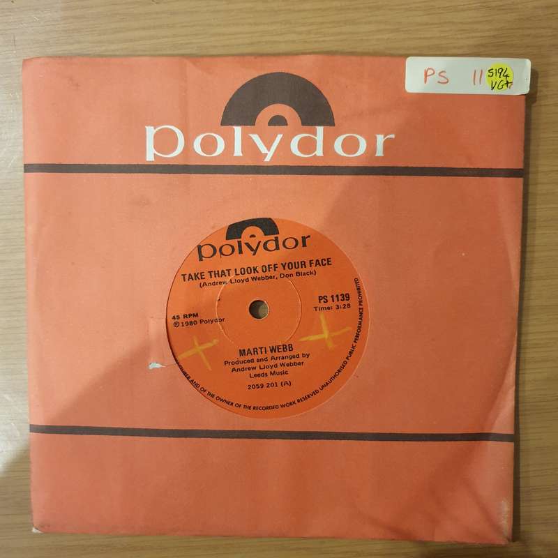 Marti Webb  Take That Look Off Your Face -  Vinyl 7" Record - Very-Good+ Quality (VG+) (verygo...