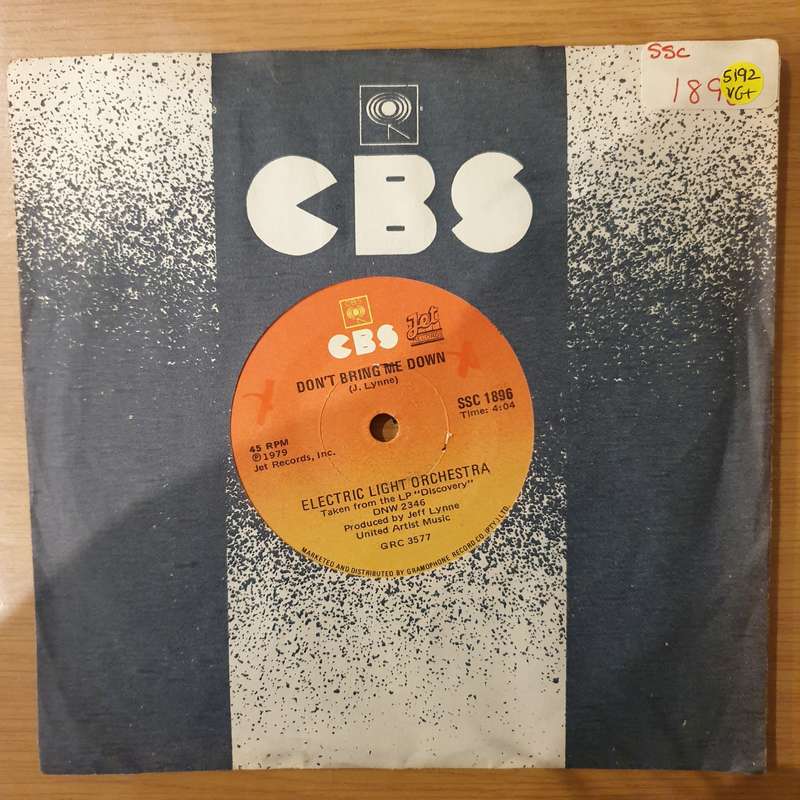 ELO - Don't Bring Me Down -  Vinyl 7" Record - Very-Good+ Quality (VG+) (verygoodplus)