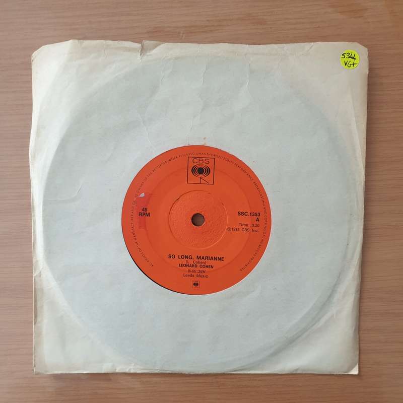 Leonard Cohen  Suzanne / So Long, Marianne -  Vinyl 7" Record - Very-Good+ Quality (VG+) (very...