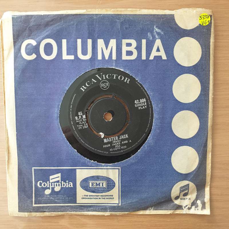 Four Jacks And A Jill  Master Jack - Vinyl 7" Record - Very-Good+ Quality (VG+) (verygoodplus)
