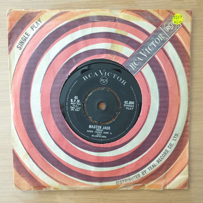 Four Jacks And A Jill  Master Jack - Vinyl 7" Record - Very-Good+ Quality (VG+) (verygoodplus)