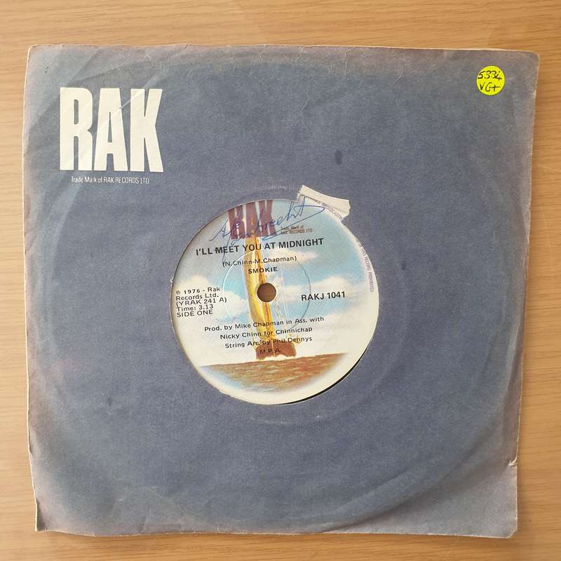 Smokie  I'll Meet You At Midnight - Vinyl 7" Record - Very-Good+ Quality (VG+) (verygoodplus)