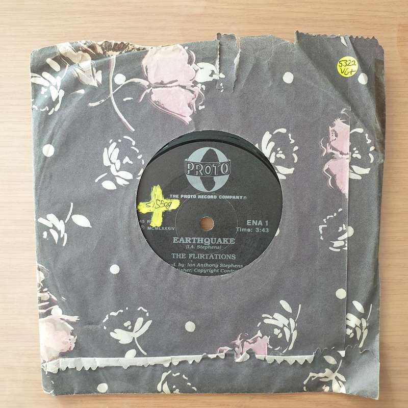 The Flirtations  Earthquake - Vinyl 7" Record - Very-Good+ Quality (VG+) (verygoodplus)