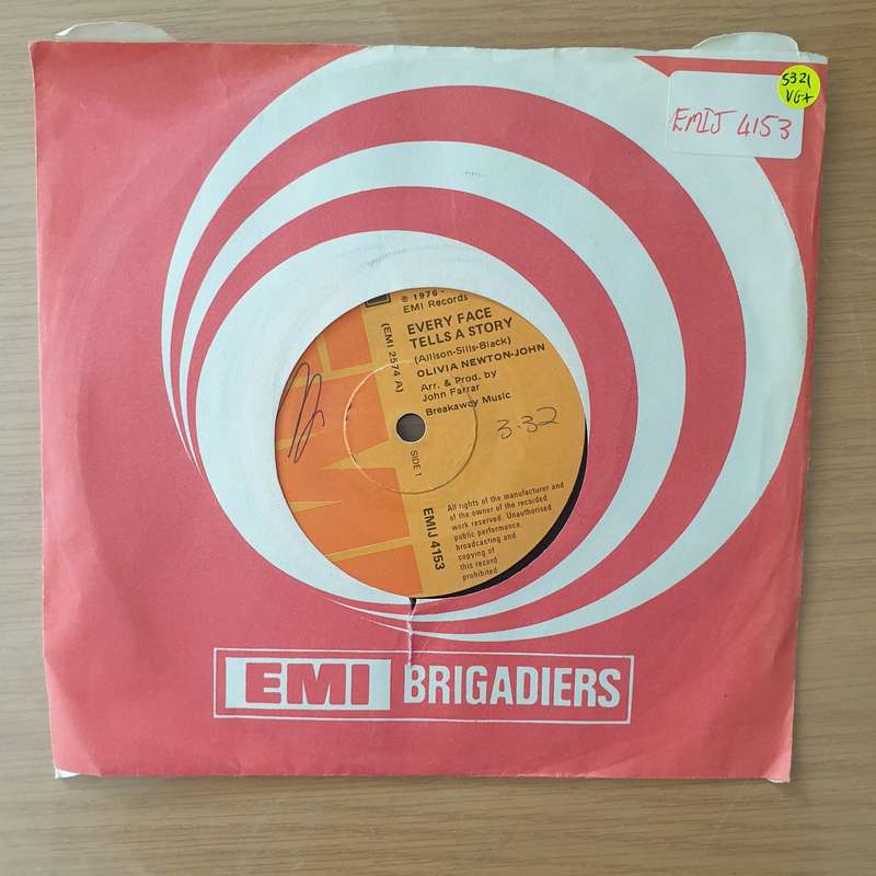 Olivia Newton-John  Every Face Tells A Story - Vinyl 7" Record - Very-Good+ Quality (VG+) (ver...