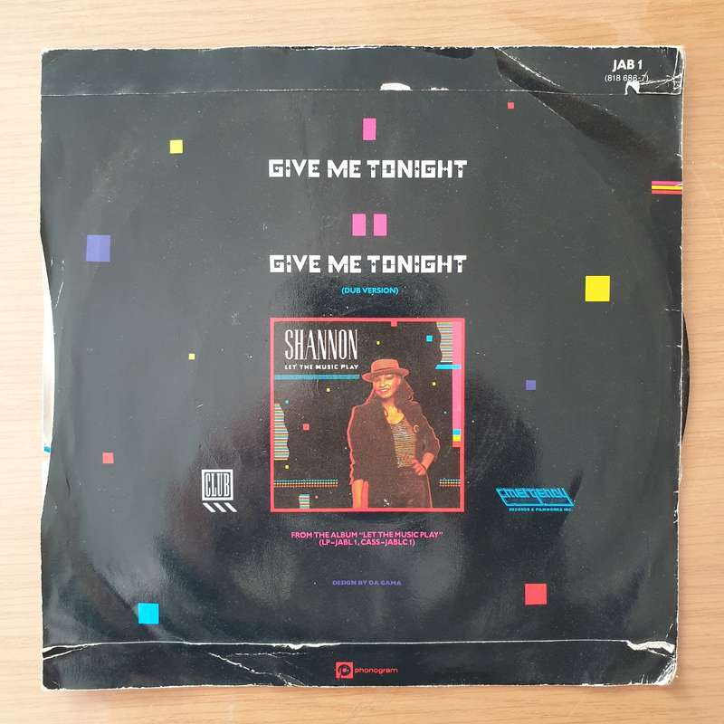 Shannon  Give Me Tonight - Vinyl 7" Record - Very-Good+ Quality (VG+) (verygoodplus)