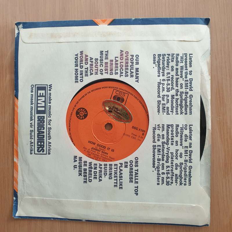 Johnny Nash  I Can See Clearly Now / How Good It Is - Vinyl 7" Record - Very-Good+ Quality (VG...