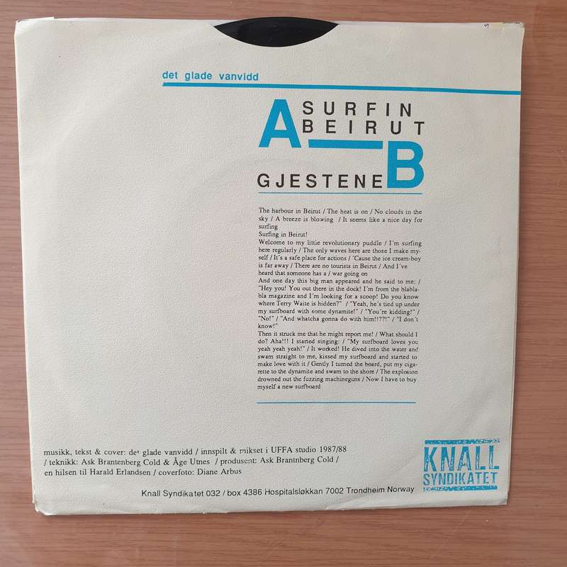 Det Glade Vanvidd  Surfin Beirut - Vinyl 7" Record - Very-Good+ Quality (VG+) (verygoodplus)