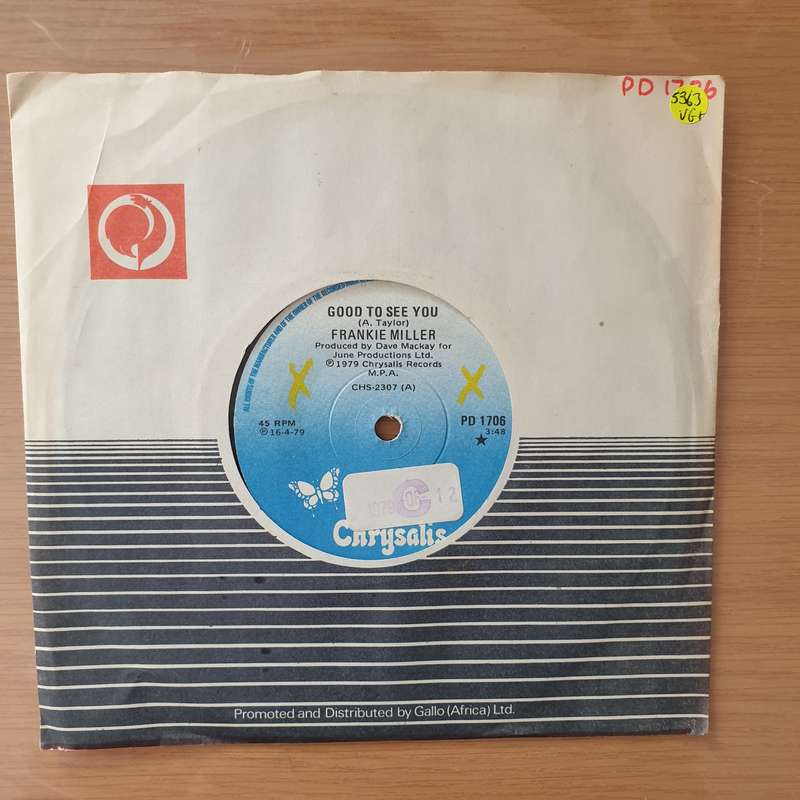 Frankie Miller  Good To See You - Vinyl 7" Record - Very-Good+ Quality (VG+) (verygoodplus)