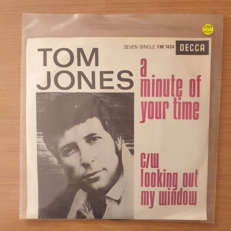 Tom Jones  A Minute Of Your Time / Looking Out My Window - Vinyl 7" Record - Very-Good+ Qualit...
