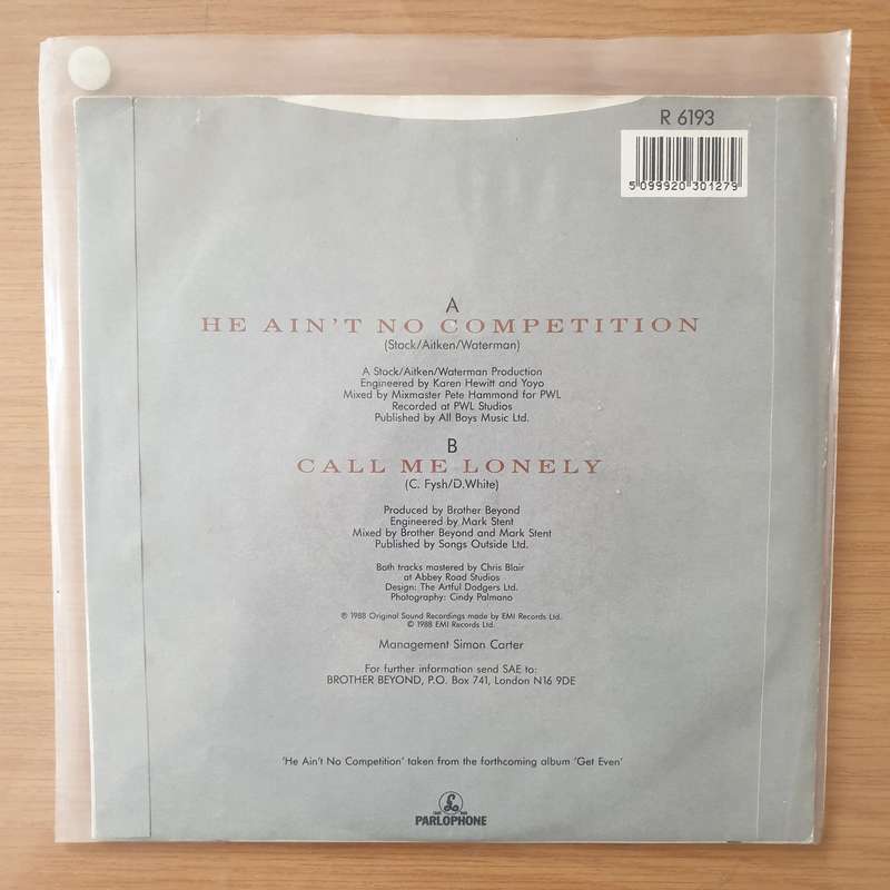 Brother Beyond  He Ain't No Competition - Vinyl 7" Record - Very-Good+ Quality (VG+) (verygood...