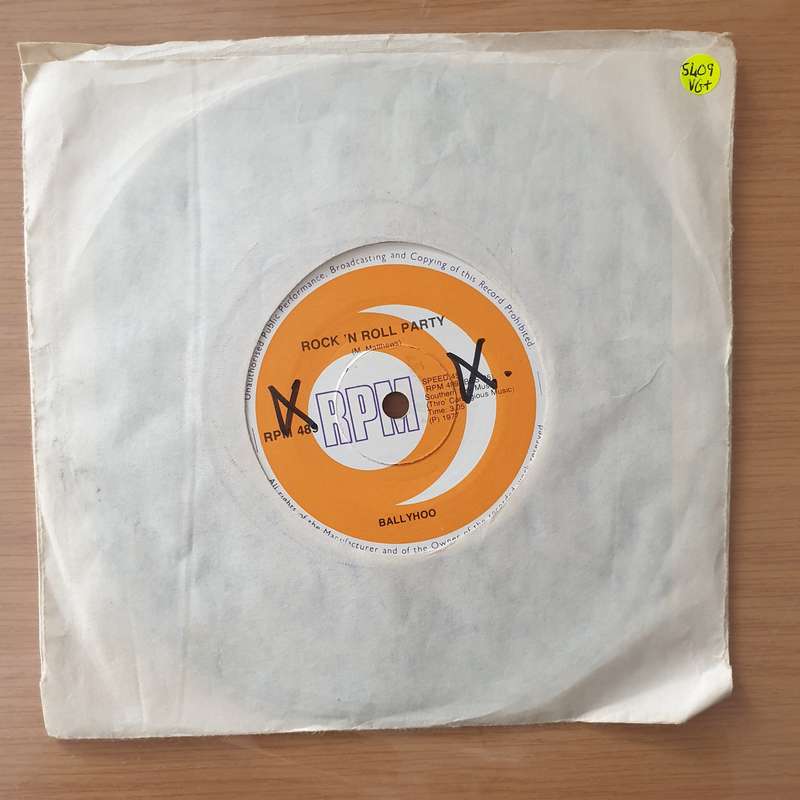 Ballyhoo  Rock 'N Roll Party - Vinyl 7" Record - Very-Good+ Quality (VG+) (verygoodplus)