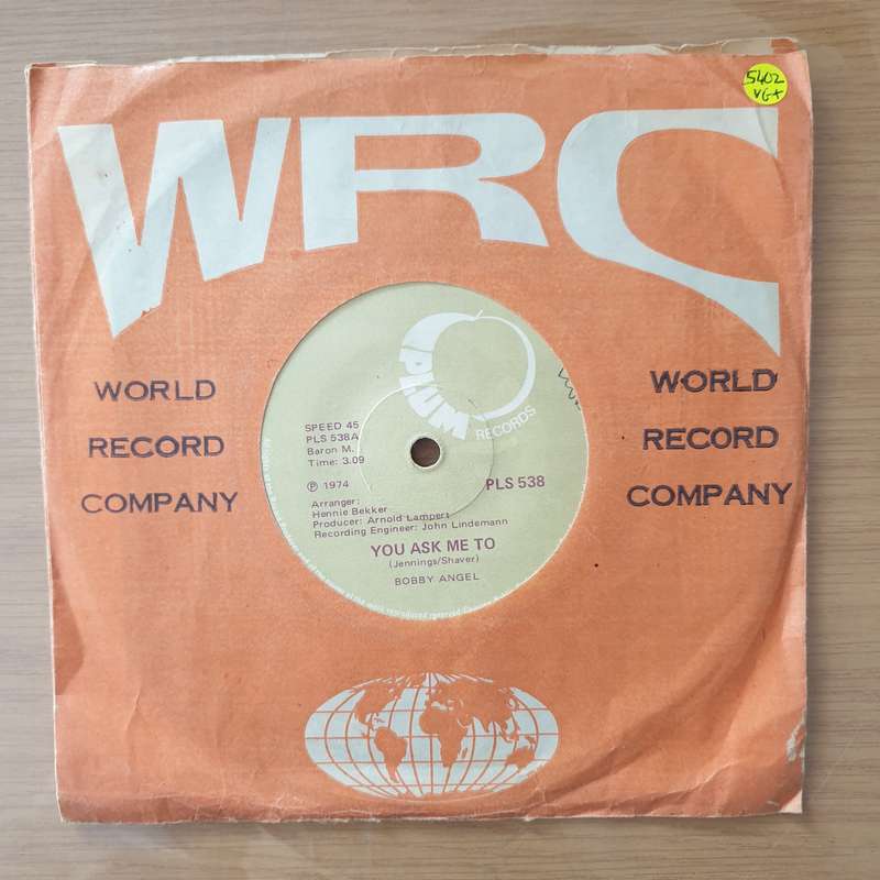 Bobby Angel  You Ask Me To - Vinyl 7" Record - Very-Good+ Quality (VG+) (verygoodplus)