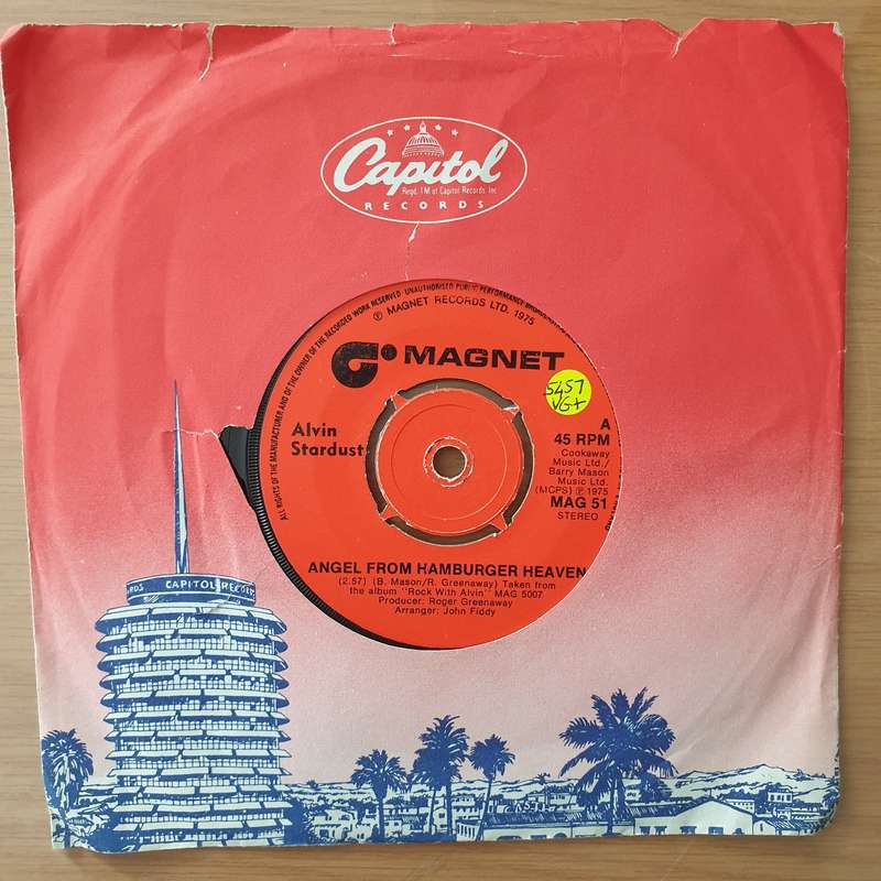 Alvin Stardust  Angel From Hamburger Heaven - Vinyl 7" Record - Very-Good+ Quality (VG+) (very...