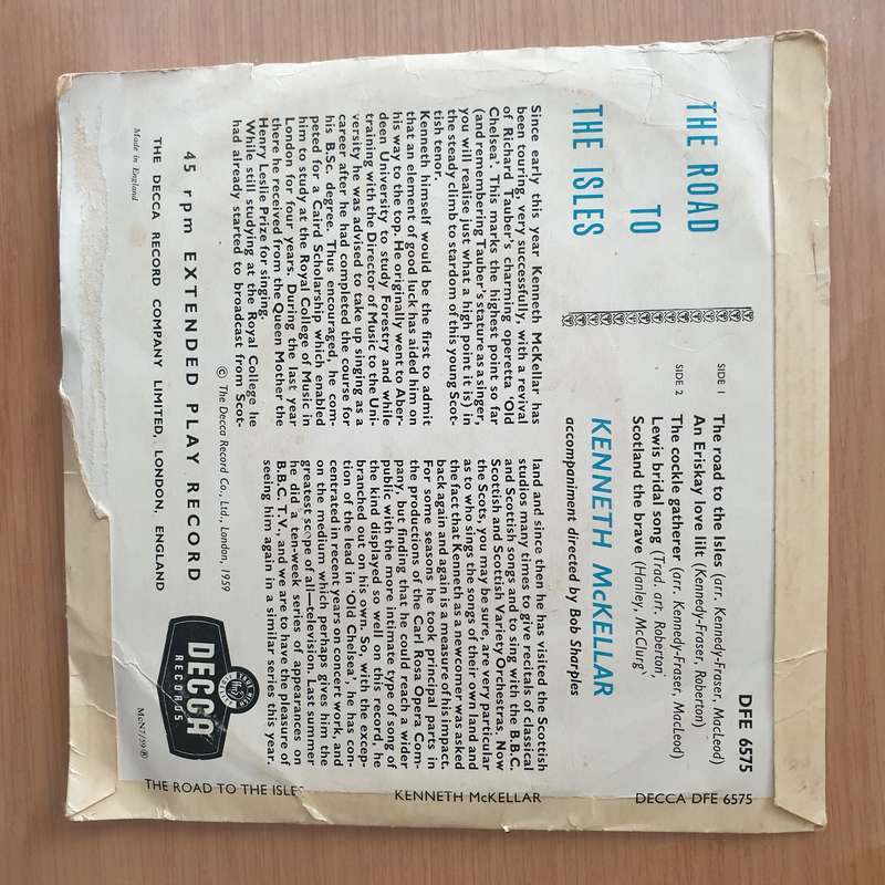 Kenneth McKellar  The Road To The Isles - Vinyl 7" Record - Very-Good+ Quality (VG+) (verygood...