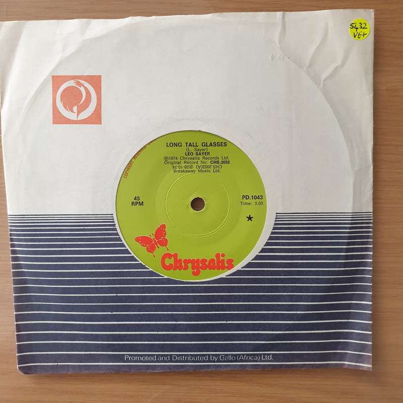 Leo Sayer  Long Tall Glasses - Vinyl 7" Record - Very-Good+ Quality (VG+) (verygoodplus)
