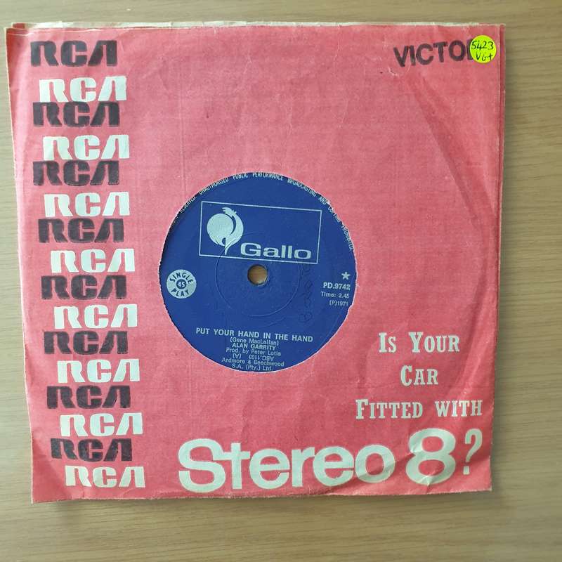 Alan Garrity  Put Your Hand In the Hand - Vinyl 7" Record - Very-Good+ Quality (VG+) (verygood...