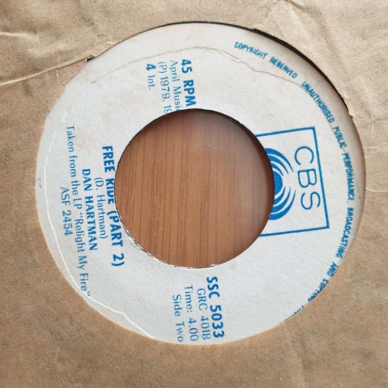 Dan Hartman  Free Ride (Rhodesia) - Vinyl 7" Record - Very-Good+ Quality (VG+) (verygoodplus)