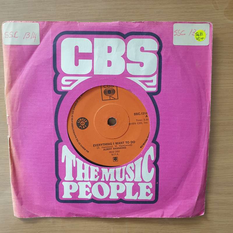 Albert Hammond  Everything I Want To Do / Rebecca - Vinyl 7" Record - Very-Good+ Quality (VG+)...