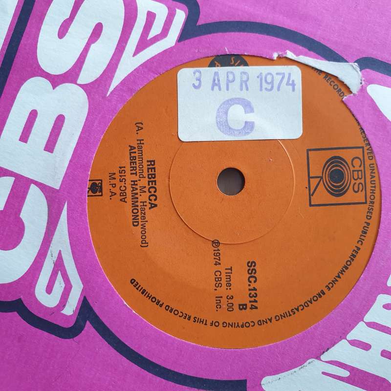 Albert Hammond  Everything I Want To Do / Rebecca - Vinyl 7" Record - Very-Good+ Quality (VG+)...