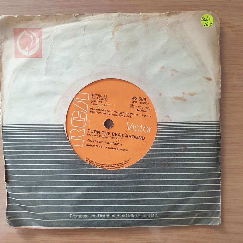 Vicki Sue Robinson  Turn The Beat Around - Vinyl 7" Record - Very-Good+ Quality (VG+) (verygoo...