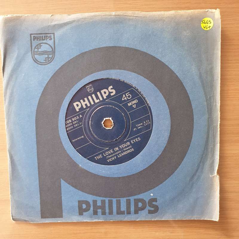 Vicky Leandros  The Love In Your Eyes - Vinyl 7" Record - Very-Good+ Quality (VG+) (verygoodplus)