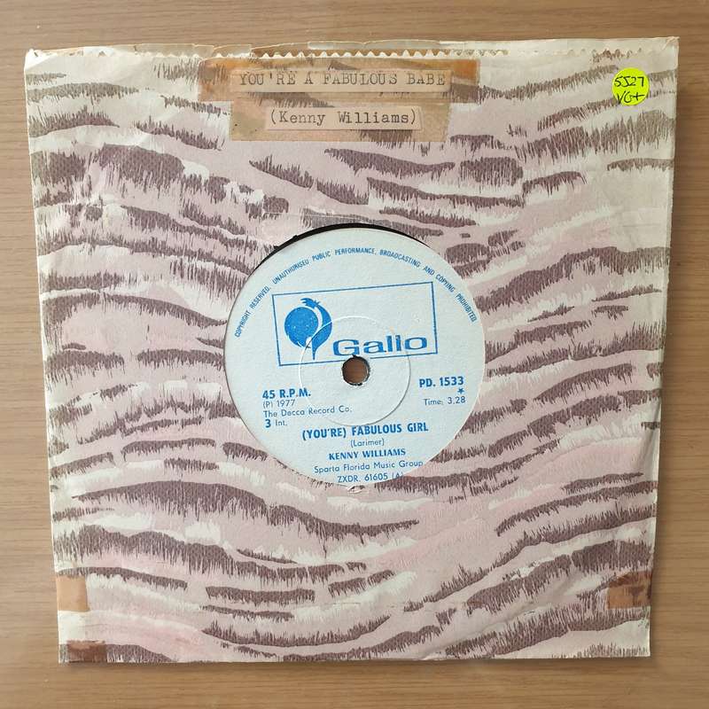 Kenny Williams  (You're) Fabulous Girl - Vinyl 7" Record - Very-Good+ Quality (VG+) (verygoodp...