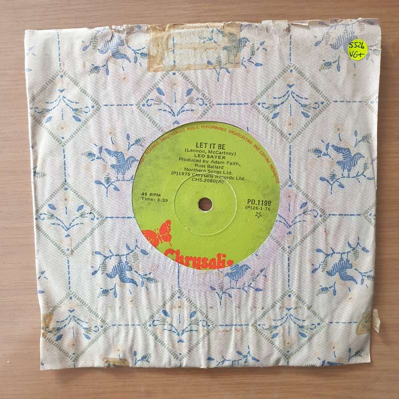 Leo Sayer  Let It Be - Vinyl 7" Record - Very-Good+ Quality (VG+) (verygoodplus)