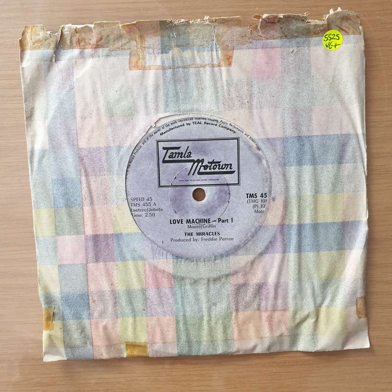 The Miracles  Love Machine - Vinyl 7" Record - Very-Good+ Quality (VG+) (verygoodplus)