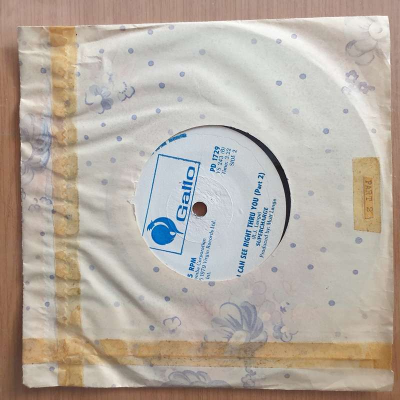 Supercharge  I Can See Right Thru You (Rhodesia) - Vinyl 7" Record - Very-Good+ Quality (VG+) ...