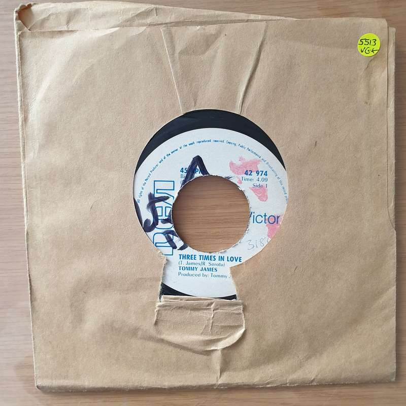 Tommy James  Three Times In Love (Rhodesia) - Vinyl 7" Record - Very-Good+ Quality (VG+) (very...