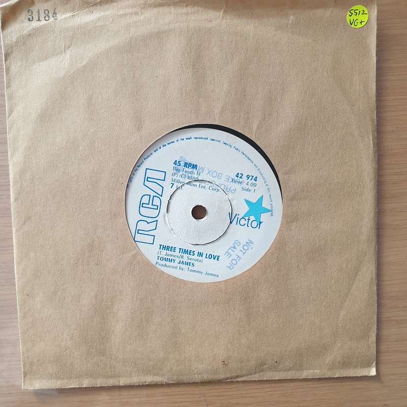 Tommy James  Three Times In Love (Rhodesia) - Vinyl 7" Record - Very-Good+ Quality (VG+) (very...