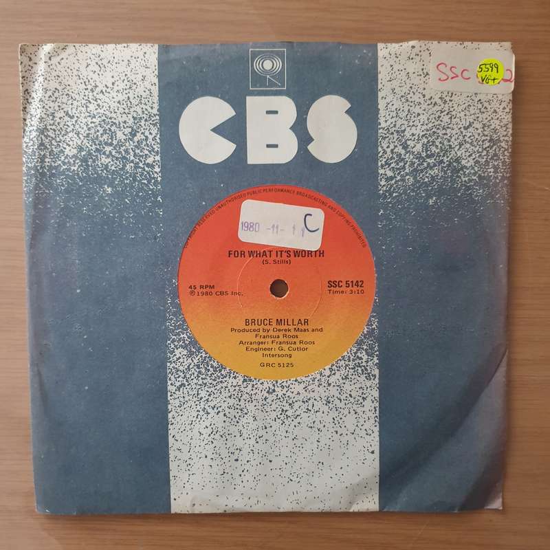 Bruce Millar - For What It's Worth - Vinyl 7" Record - Very-Good+ Quality (VG+) (verygoodplus)