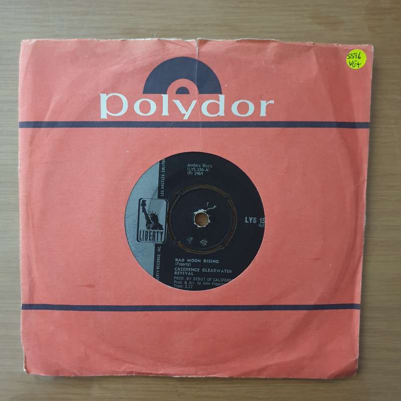 Creedence Clearwater Revival - Bad Moon Rising - Vinyl 7" Record - Very-Good+ Quality (VG+) (very...